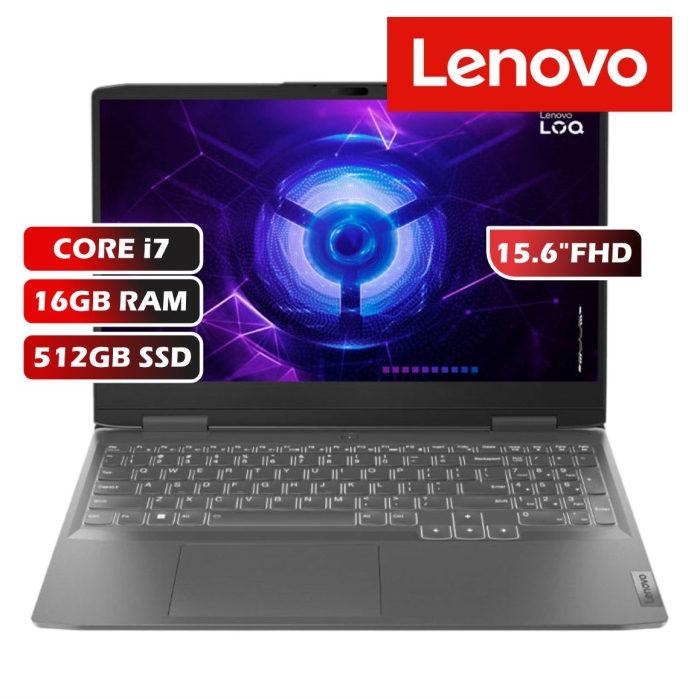 LAPTOP LENOVO LOQ 15IRX9 CORE I7-13650HX/16GB RAM/512GB SSD/RTX4050 6GB/15.6FHD/FREEDOS